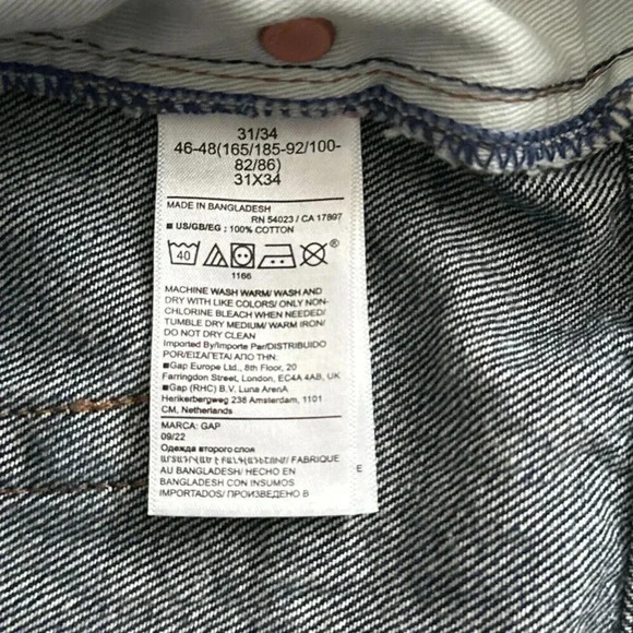 Gap Original Fit Jeans Mens 31 x 34 Dark Wash Button Fly (actual 32 x 31.50) - Picture 12 of 12